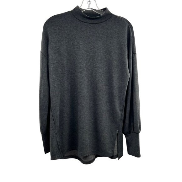 Ophelia Roe Mock Neck Sweatshirt Gray Women's Size Small Long Sleeve - Picture 1 of 9
